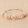 Couronne de fleurs - 5 Roses - saumon