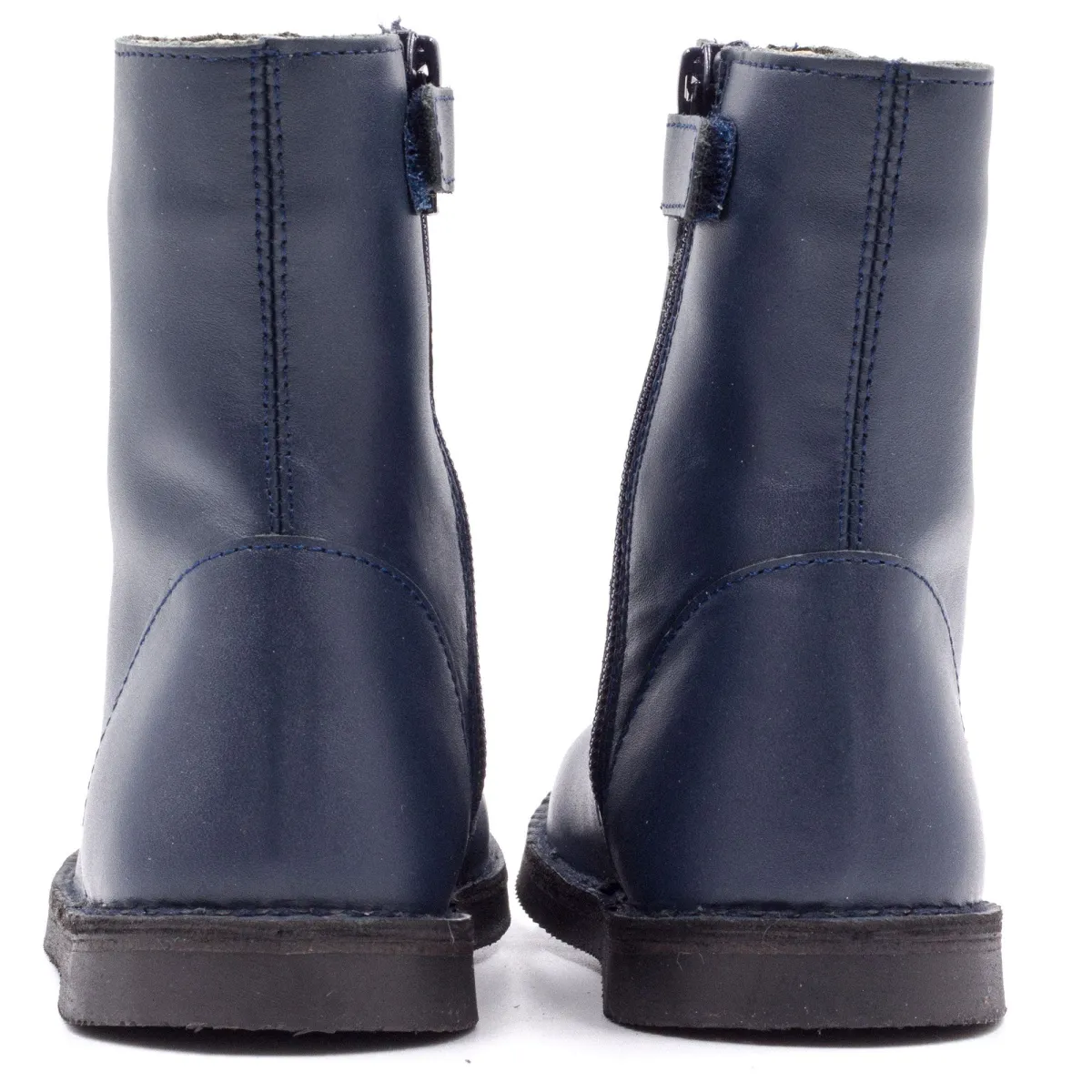 Boni Clovis - boots fourrées cuir bleu marine